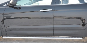 Hyundai Santa Fe 2012- Пороги труба 42 с листом  HSFL-001221